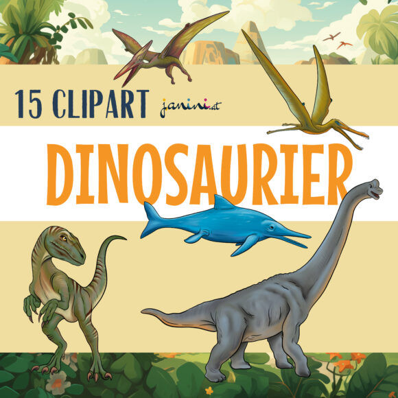 15 Dinosaurier Clipartset