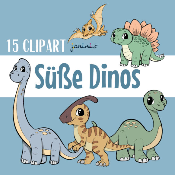 Titelbild 15 Süße Dinos Clipart